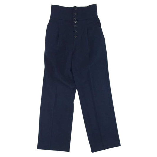ノーブル 23SS 23-030-240-5010-1-0  フロント オープン スラックス パンツ ネイビー系 38【美品】【中古】