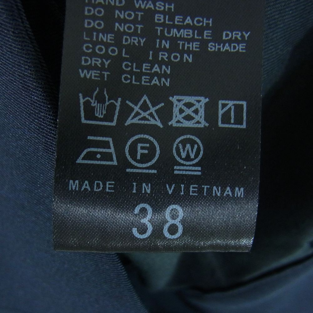 ノーブル 23SS 23-030-240-5010-1-0  フロント オープン スラックス パンツ ネイビー系 38【美品】【中古】