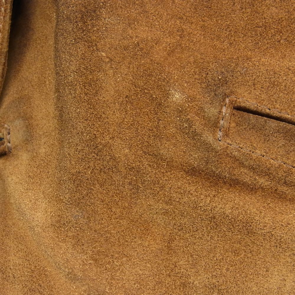 CHROME HEARTS クロムハーツ（原本無） クロスボールボタン スクロールラベル スエード レザー ベスト ライトブラウン系 M【中古】