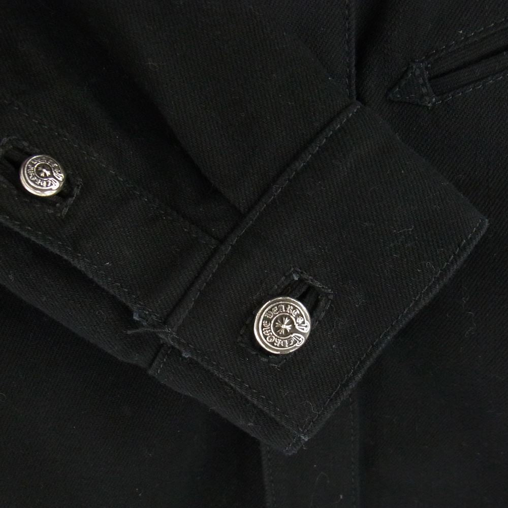 CHROME HEARTS クロムハーツ（原本無） フレアニー ホースシューボタン デニム ウエスタンシャツ ブラック系 S【中古】