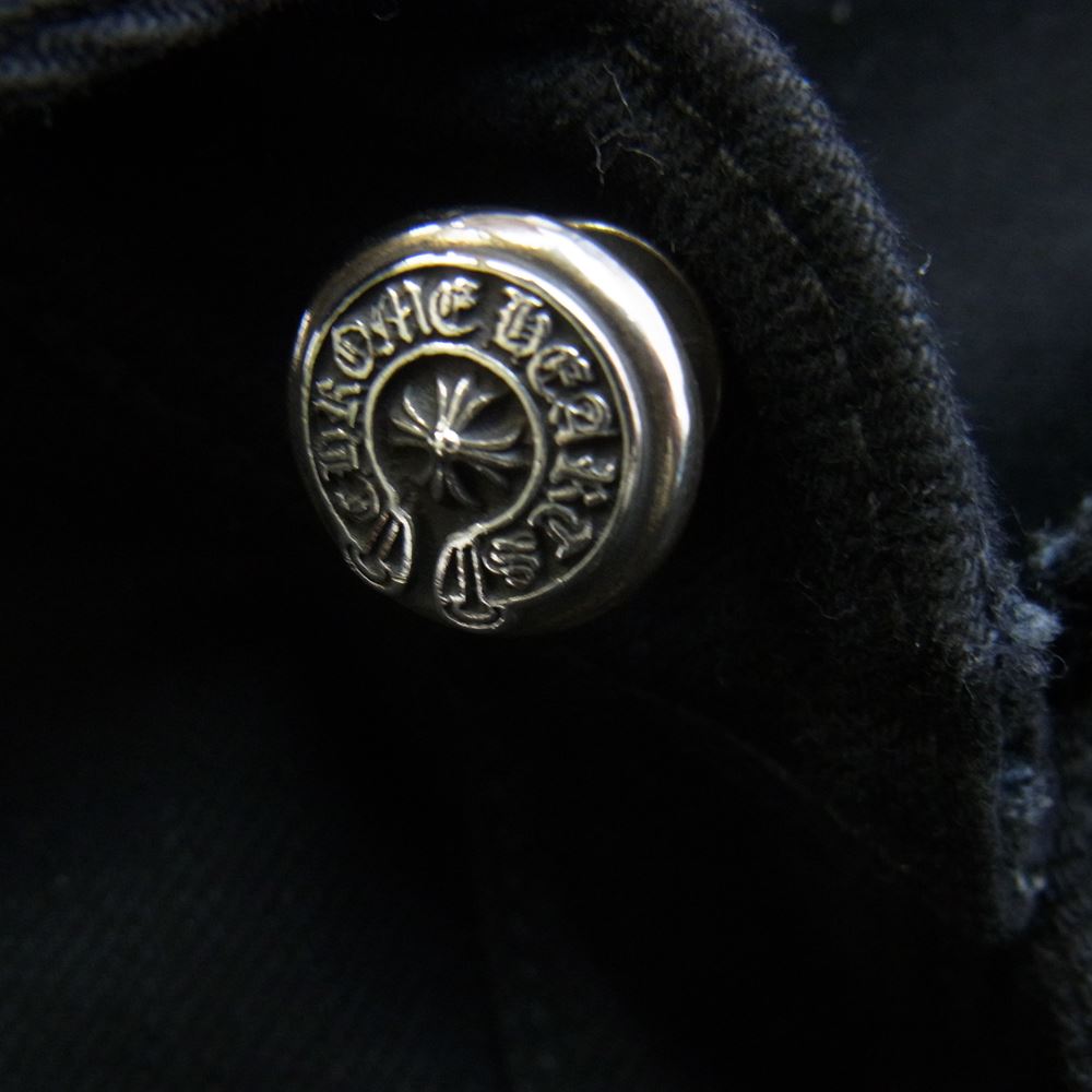 CHROME HEARTS クロムハーツ（原本無） フレアニー ホースシューボタン デニム ウエスタンシャツ ブラック系 S【中古】