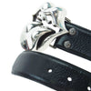 CHROME HEARTS クロムハーツ（原本無） L&T STRAP リップアンドタン バックル レザー ベルト 36インチ ブラック系 シルバー系 36【中古】