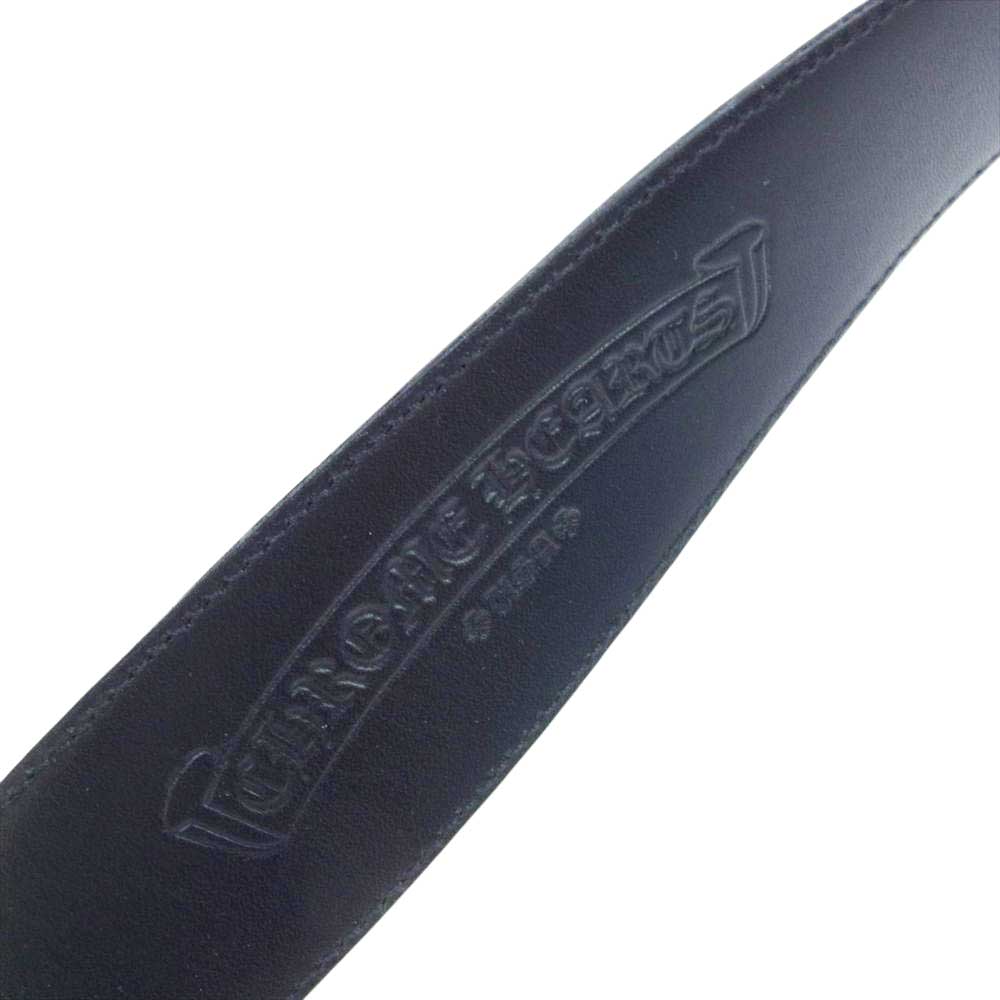 CHROME HEARTS クロムハーツ（原本無） L&T STRAP リップアンドタン バックル レザー ベルト 36インチ ブラック系 シルバー系 36【中古】