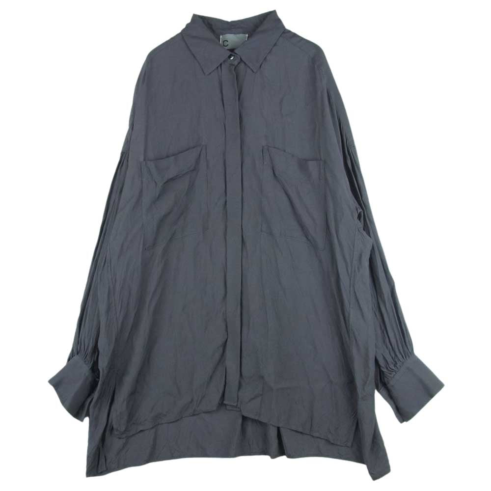 カオス CH106026ER サンド レーヨン オーバー ロング 長袖 シャツ 日本製 グレー系 F【中古】