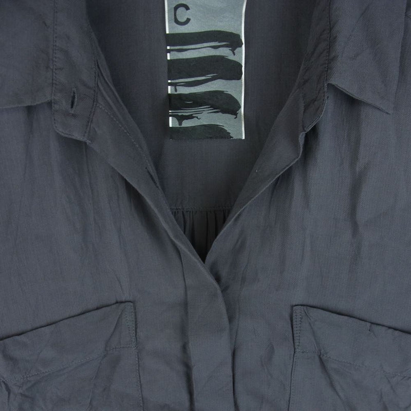 カオス CH106026ER サンド レーヨン オーバー ロング 長袖 シャツ 日本製 グレー系 F【中古】