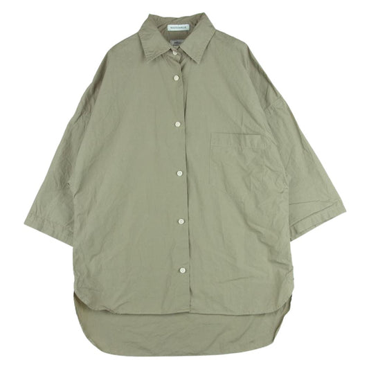 MADISON BLUE マディソンブルー MB151 5001 J BRADLEY SHIRT コットン 半袖 シャツ 日本製 グレイッシュベージュ系 01【中古】