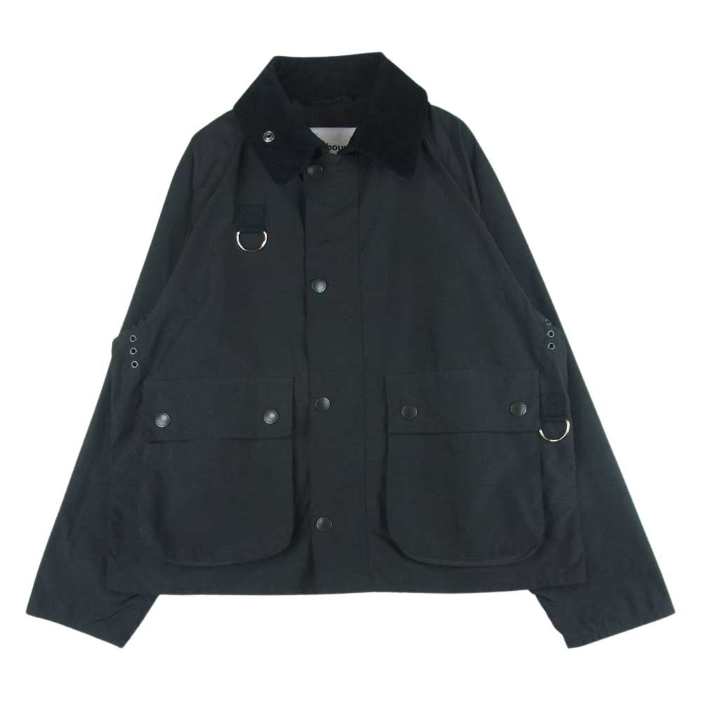 Barbour バブアー 2101032 SPEY スペイ ナイロン ジップ ジャケット 襟コーデュロイ 切替 ブルゾン ブラック系 S【中古】