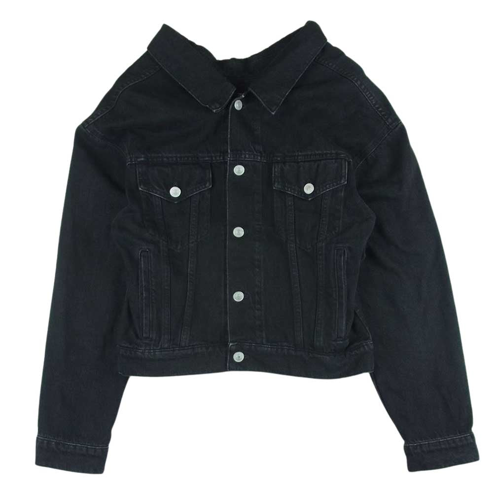 BALENCIAGA バレンシアガ スイング デニム ジャケット メタルボタン コットン イタリア製 ブラック系 34【中古】