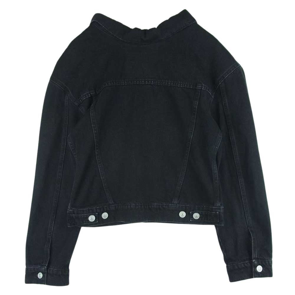 BALENCIAGA バレンシアガ スイング デニム ジャケット メタルボタン コットン イタリア製 ブラック系 34【中古】