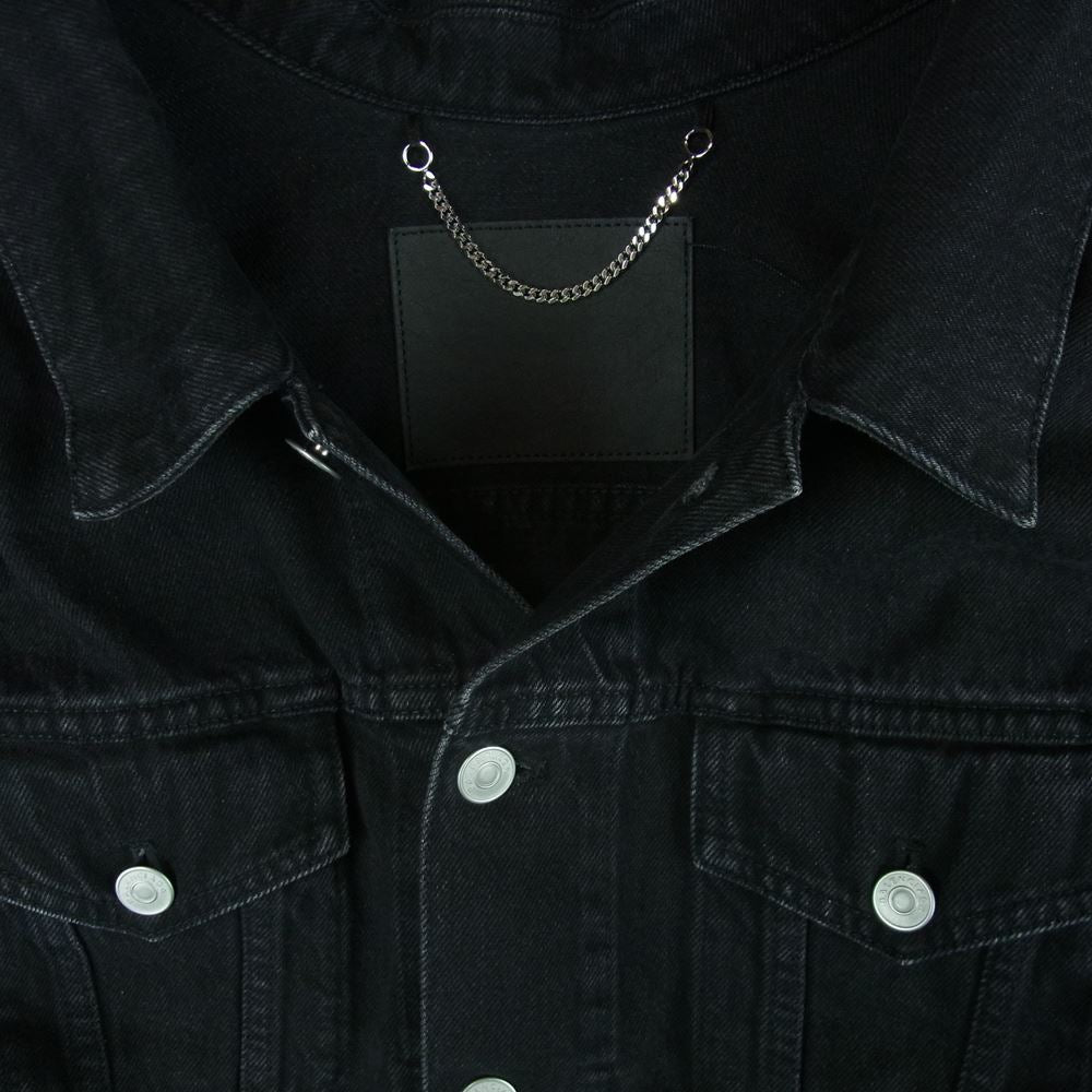 BALENCIAGA バレンシアガ スイング デニム ジャケット メタルボタン コットン イタリア製 ブラック系 34【中古】
