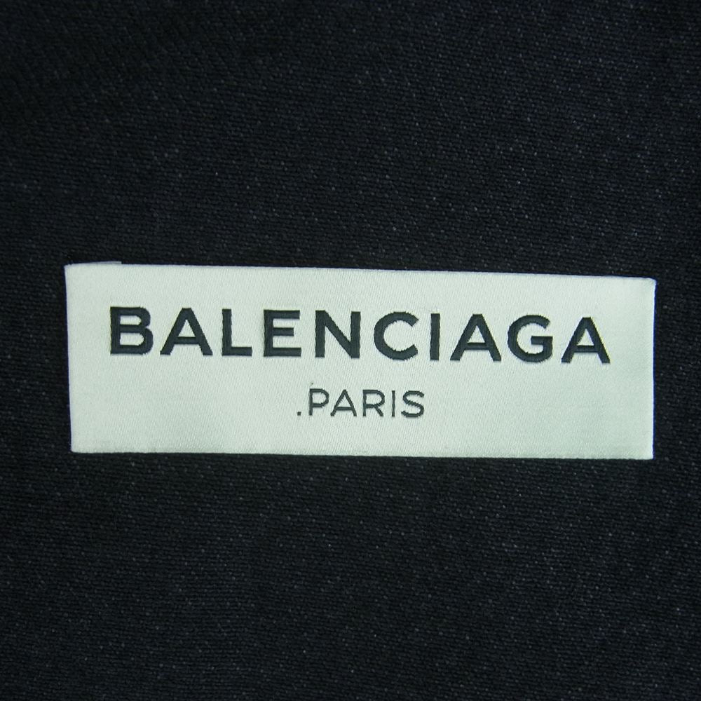 BALENCIAGA バレンシアガ スイング デニム ジャケット メタルボタン コットン イタリア製 ブラック系 34【中古】