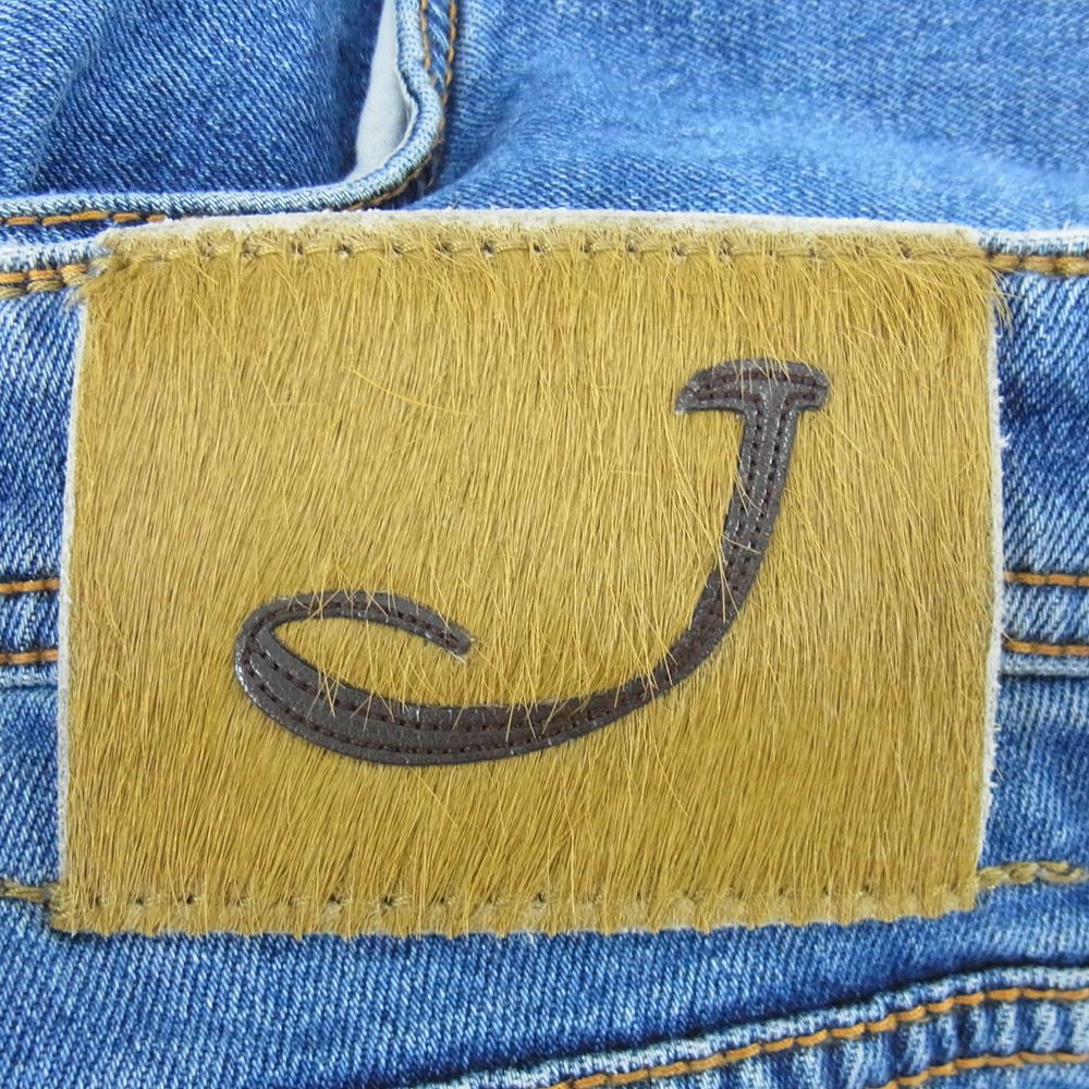 JACOB COHEN ヤコブコーエン イタリア製 PW622 COMF ハラコパッチ ウォッシュド 5P デニムパンツ インディゴブルー系 32【中古】