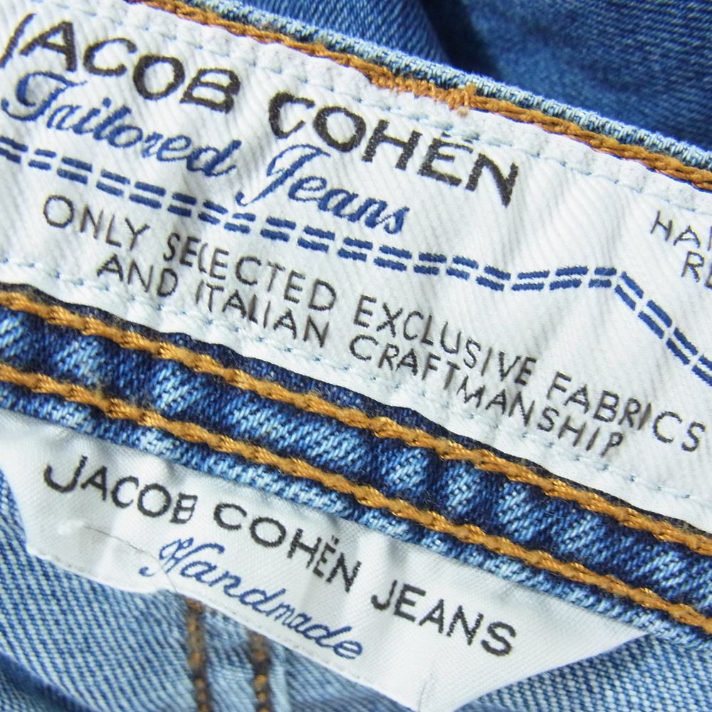 JACOB COHEN ヤコブコーエン イタリア製 PW622 COMF ハラコパッチ ウォッシュド 5P デニムパンツ インディゴブルー系 32【中古】