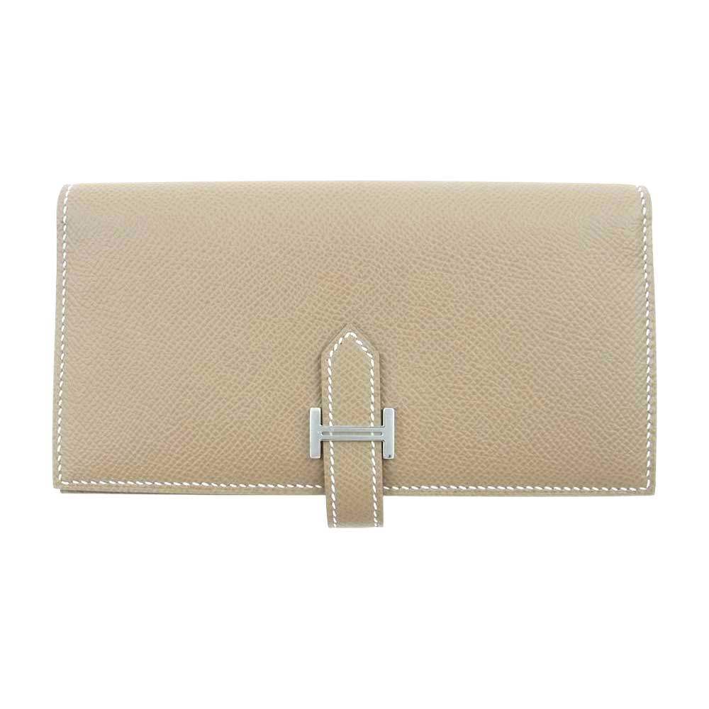 HERMES エルメス 2023年購入 B刻印 ベアンスフレ ヴォーエプソン エトゥープ シルバー金具 ロングウォレット 長財布 ベージュ系【新古品】【未使用】【中古】