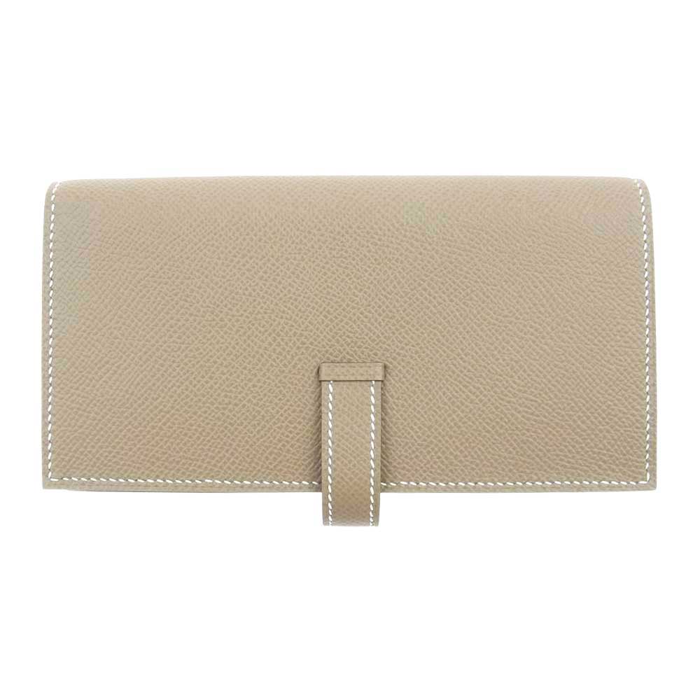 HERMES エルメス 2023年購入 B刻印 ベアンスフレ ヴォーエプソン エトゥープ シルバー金具 ロングウォレット 長財布 ベージュ系【新古品】【未使用】【中古】