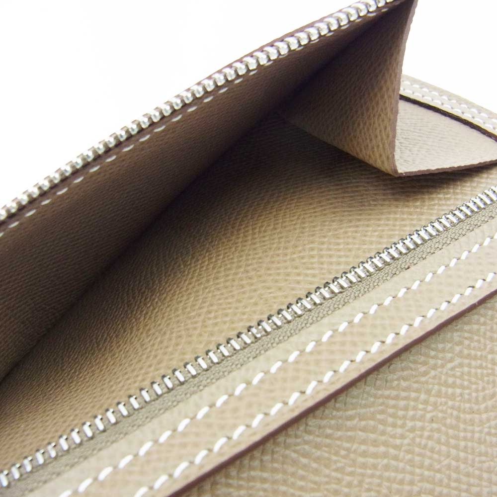 HERMES エルメス 2023年購入 B刻印 ベアンスフレ ヴォーエプソン エトゥープ シルバー金具 ロングウォレット 長財布 ベージュ系【新古品】【未使用】【中古】