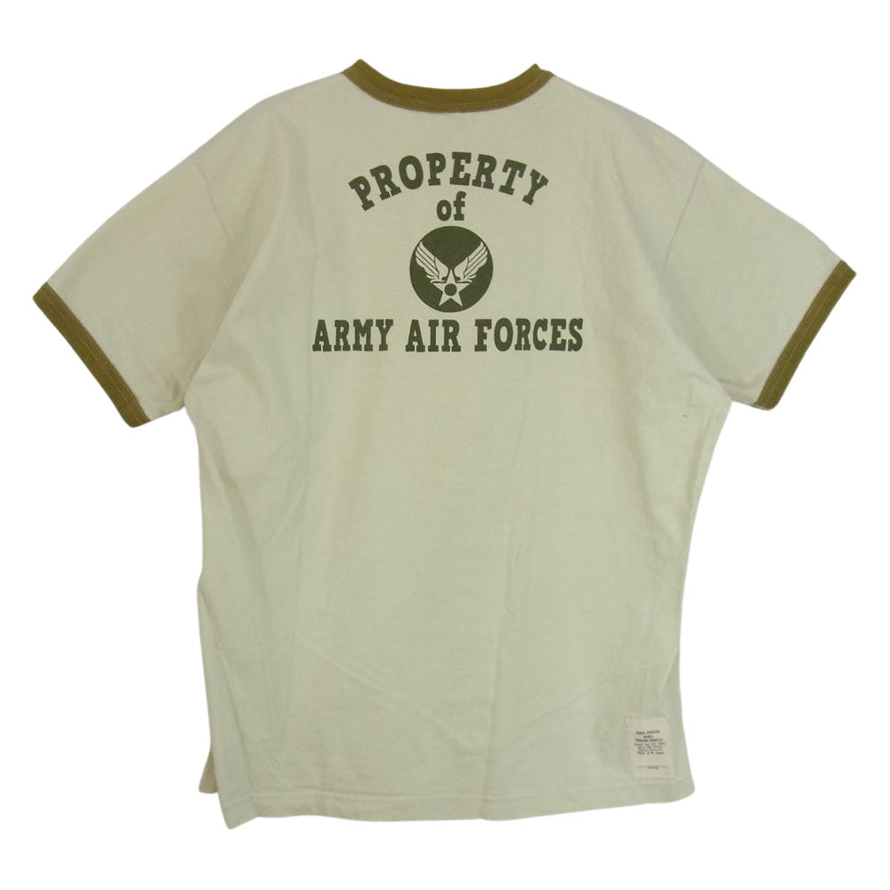 TOY'S McCOY トイズマッコイ WARNER BROS 536TH MOBM SQN BUGS BUNNY バッグスバニー フロント プリント ミリタリー Tシャツ ベージュ系 L【中古】