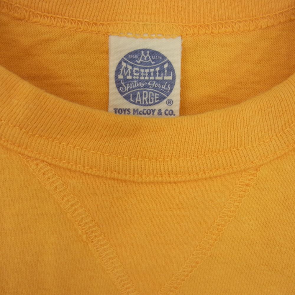 TOY'S McCOY トイズマッコイ TMC1522 FELIX THE CAT フィリックス ザ キャット 前V ミリタリー Tシャツ イエロー系 L【美品】【中古】