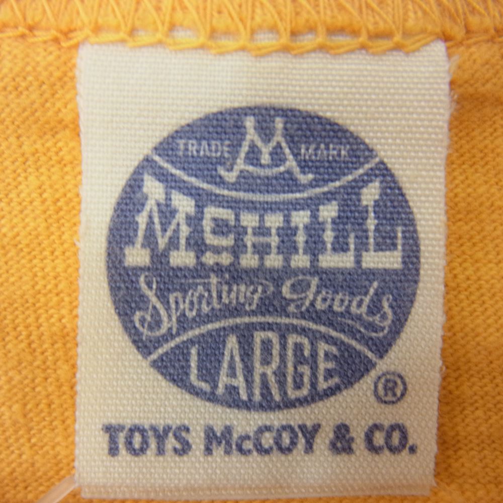 TOY'S McCOY トイズマッコイ TMC1522 FELIX THE CAT フィリックス ザ キャット 前V ミリタリー Tシャツ イエロー系 L【美品】【中古】