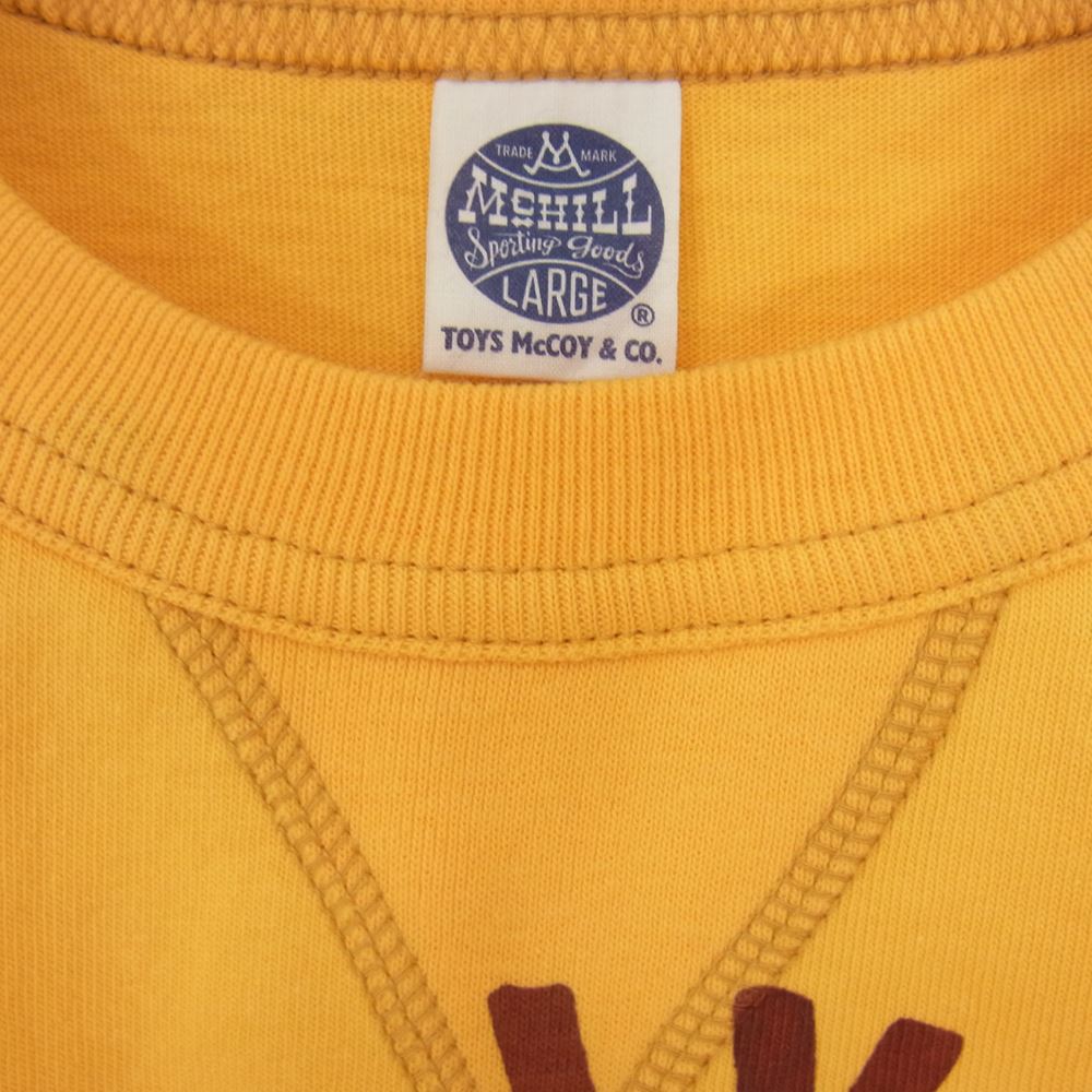 TOY'S McCOY トイズマッコイ TMC1322 FELIX THE CAT フィリックス ザ キャット NAVAL AVIATOR 前V 半袖 Tシャツ イエロー系 L【美品】【中古】