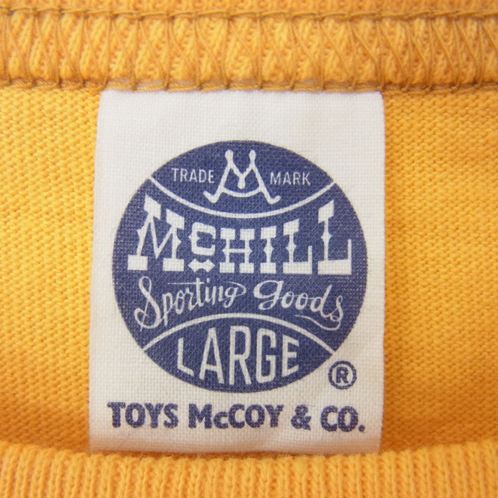 TOY'S McCOY トイズマッコイ TMC1322 FELIX THE CAT フィリックス ザ キャット NAVAL AVIATOR 前V 半袖 Tシャツ イエロー系 L【美品】【中古】