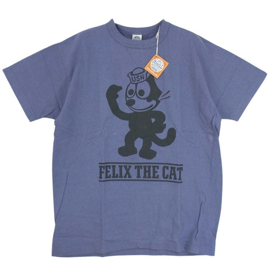 TOY'S McCOY トイズマッコイ TMC1523 U.S.S.SARATOGA MILITARY TEE SHIRT FELIX THE CAT フィリックス ザ キャット ミリタリー Tシャツ パープル系 L【中古】