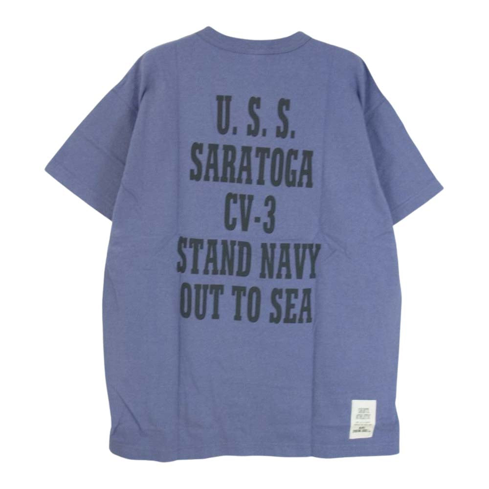 TOY'S McCOY トイズマッコイ TMC1523 U.S.S.SARATOGA MILITARY TEE SHIRT FELIX THE CAT フィリックス ザ キャット ミリタリー Tシャツ パープル系 L【中古】