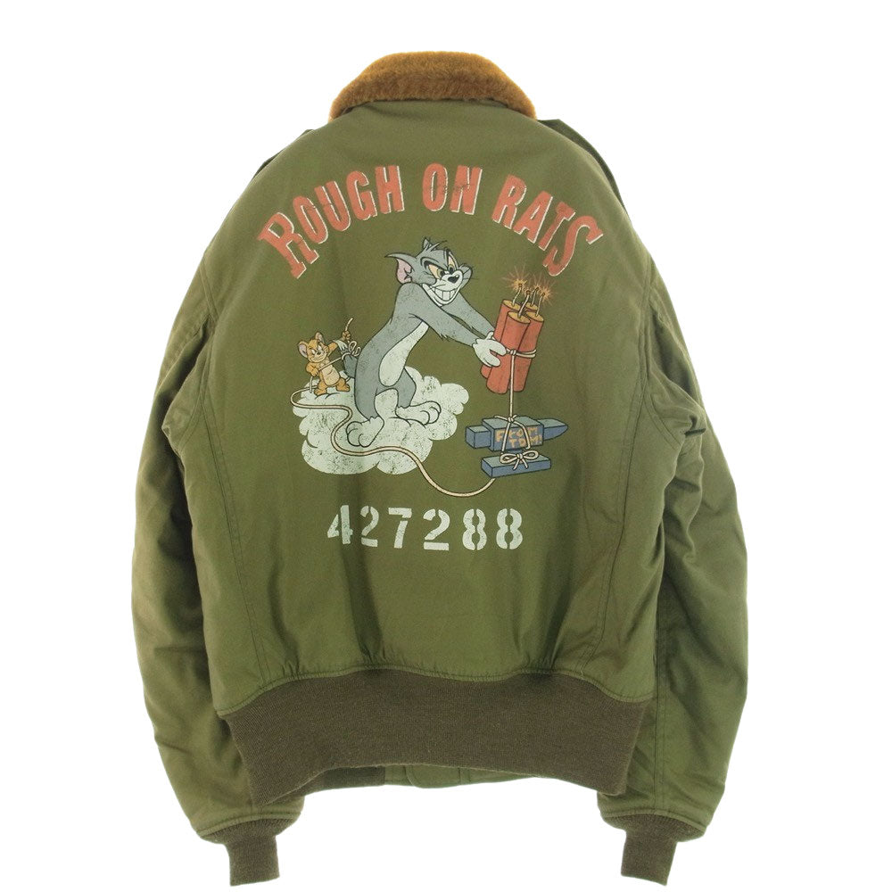 TOY'S McCOY トイズマッコイ  TMJ1414 B-10 フライトジャケット TOM＆JERRY ROUGH ON RATS カーキ系 ブラウン系 40【中古】