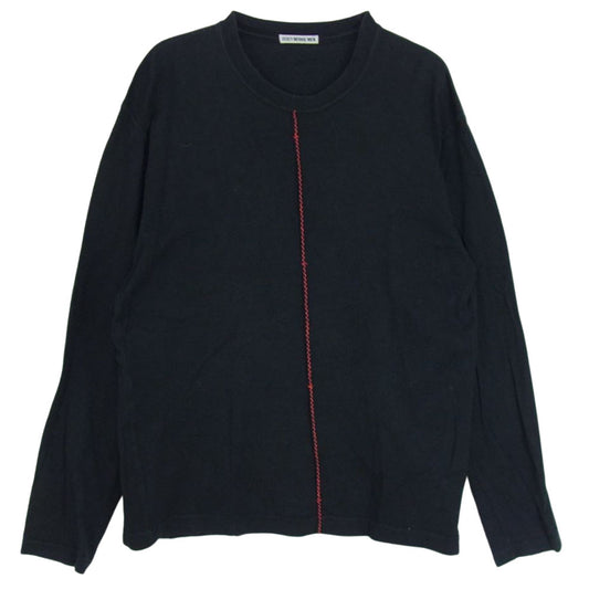 ISSEY MIYAKE イッセイミヤケ ME22JK242 フロント ステッチ ロングスリーブ クルーネック 長袖 Tシャツ カットソー ブラック系 M【中古】