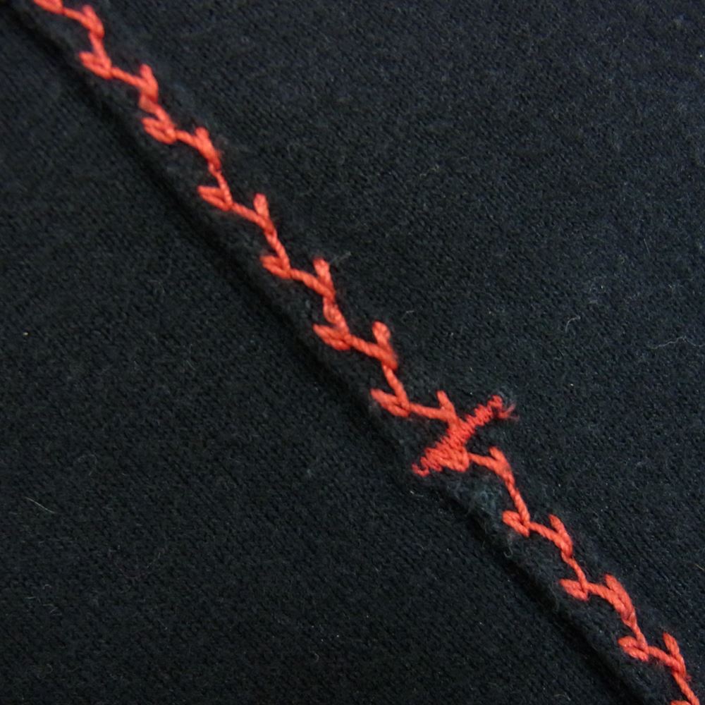 ISSEY MIYAKE イッセイミヤケ ME22JK242 フロント ステッチ ロングスリーブ クルーネック 長袖 Tシャツ カットソー ブラック系 M【中古】