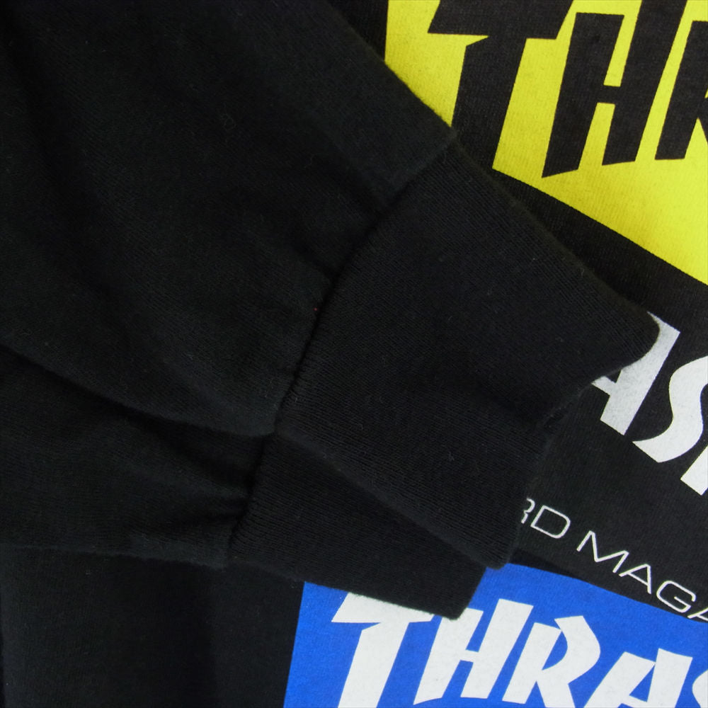 Supreme シュプリーム 21AW Thrasher Multi Logo L/S Tee スラッシャー マルチロゴ 長袖 Tシャツ ブラック系 L【中古】