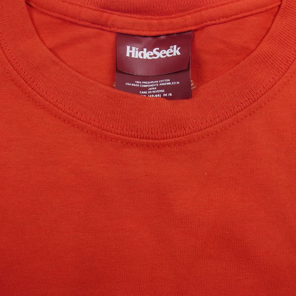 TENDERLOIN テンダーロイン × hide and seek ハイドアンドシーク プリント Tシャツ 赤系 レッド系 L【中古】