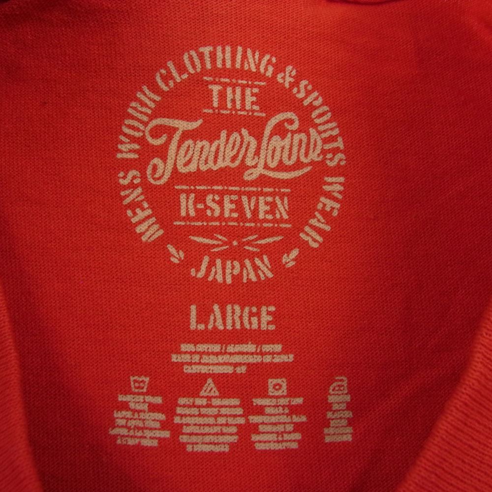 TENDERLOIN テンダーロイン × hide and seek ハイドアンドシーク プリント Tシャツ 赤系 レッド系 L【中古】