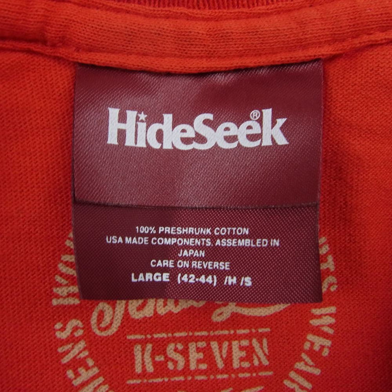 TENDERLOIN テンダーロイン × hide and seek ハイドアンドシーク プリント Tシャツ 赤系 レッド系 L