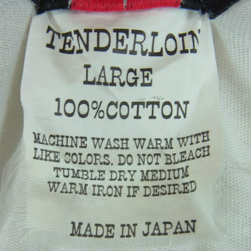 TENDERLOIN テンダーロイン T-TEE EAGLE イーグル プリント ロゴ 半袖 Tシャツ 日本製 ホワイト系 L【中古】
