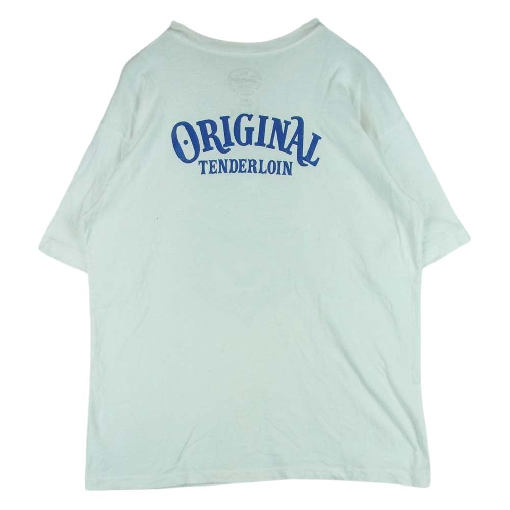 TENDERLOIN テンダーロイン T-TEE ORIGINAL エンブレム 半袖 Tシャツ コットン 日本製 ホワイト系 L【中古】