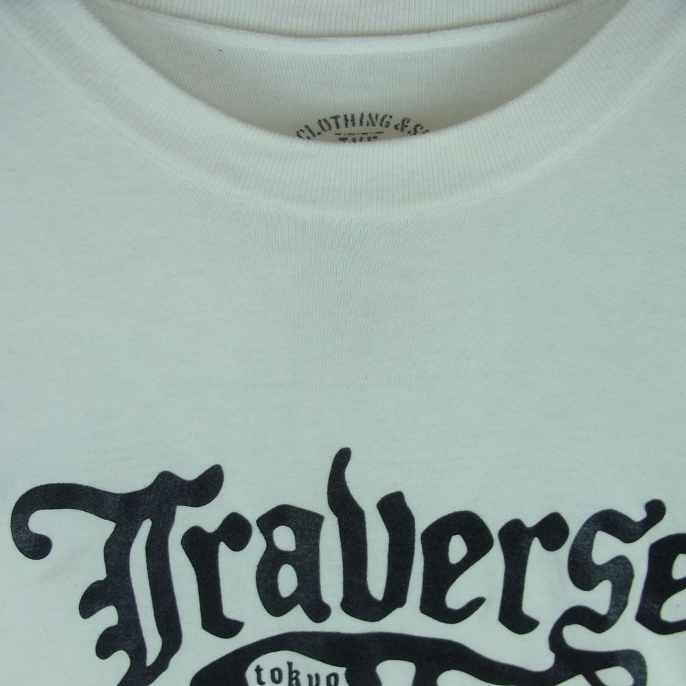 TENDERLOIN テンダーロイン TRAVERSE TOKYO T-TRAVERSE 半袖 Tシャツ コットン 日本製 ホワイト系 L【中古】