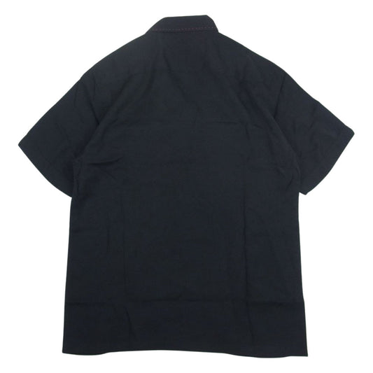 WACKO MARIA ワコマリア 胸刺繍 ボーリング シャツ ブラック系 L【中古】