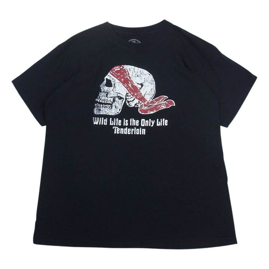 TENDERLOIN テンダーロイン T-TEE B.S バンダナ スカル プリント Tシャツ 黒系 ブラック系 L【中古】