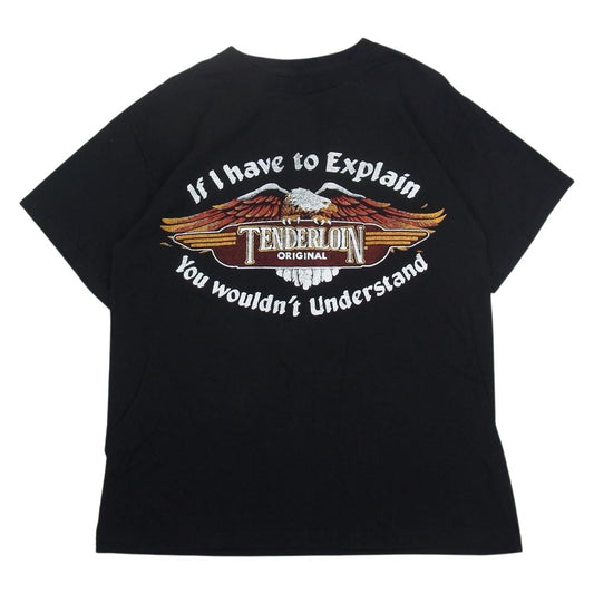 TENDERLOIN テンダーロイン T-TEE EA イーグル プリント 半袖 Tシャツ ブラック系 M【中古】