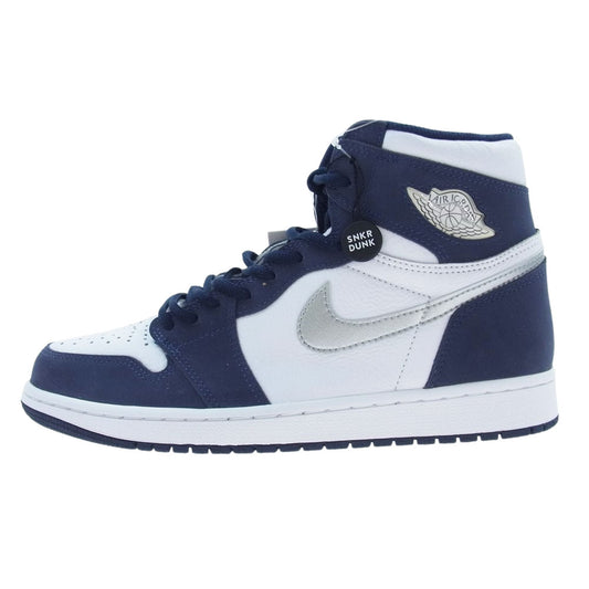 NIKE AIR JORDAN ナイキ ジョーダン DB5877-100 Air Jordan 1 Retro High OG CO.JP Midnight Navy 2020 SUITCASE ブリーフケース付き ジョーダン 1 レトロ ハイ OG ミッドナイトネイビー スニーカー ホワイト系 ネイビー系 28cm【極上美品】【中古】
