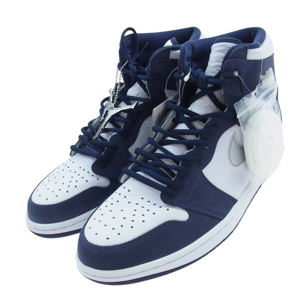 NIKE AIR JORDAN ナイキ ジョーダン DB5877-100 Air Jordan 1 Retro High OG CO.JP Midnight Navy 2020 SUITCASE ブリーフケース付き ジョーダン 1 レトロ ハイ OG ミッドナイトネイビー スニーカー ホワイト系 ネイビー系 28cm【極上美品】【中古】