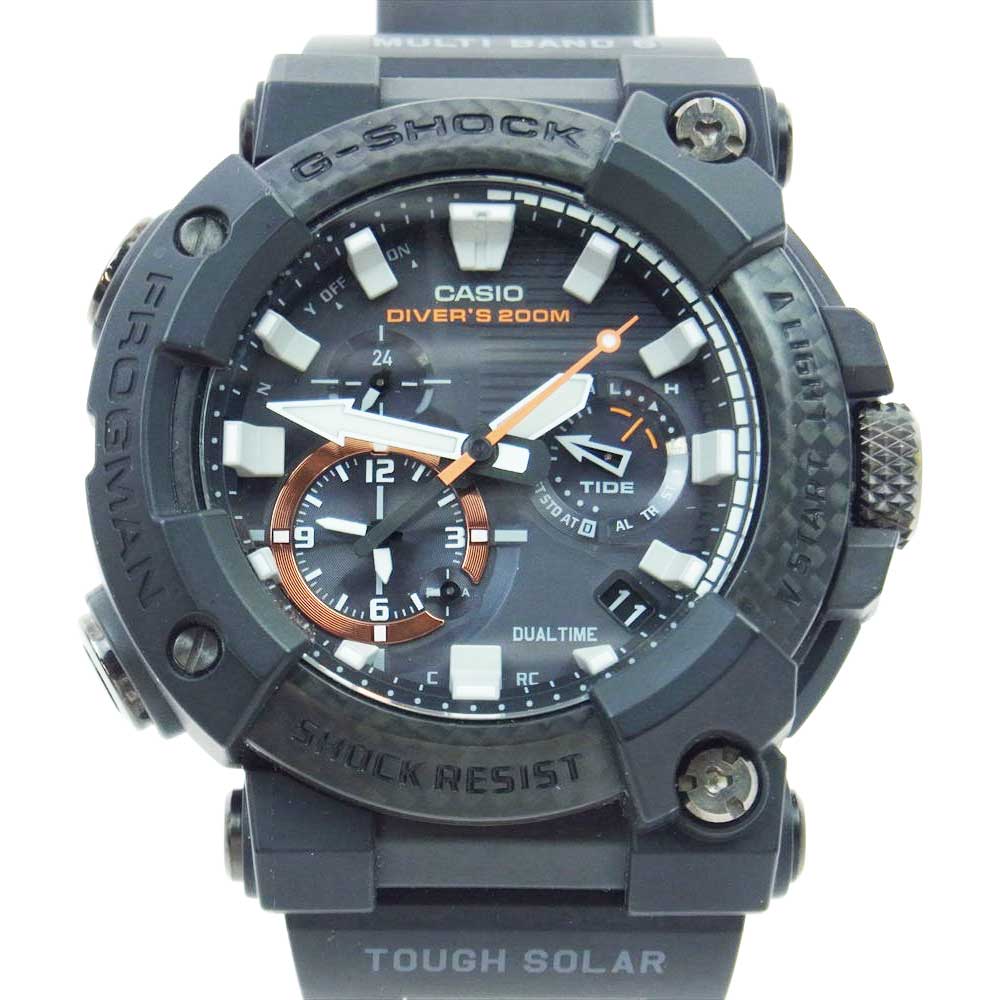 CASIO G-SHOCK カシオ ジーショック GWF-A1000XC-1AJF FROGMAN フロッグマン タフソーラー ソーラー電波 カーボン ブラック モバイルリンク ウォッチ 腕時計 ブラック系【中古】
