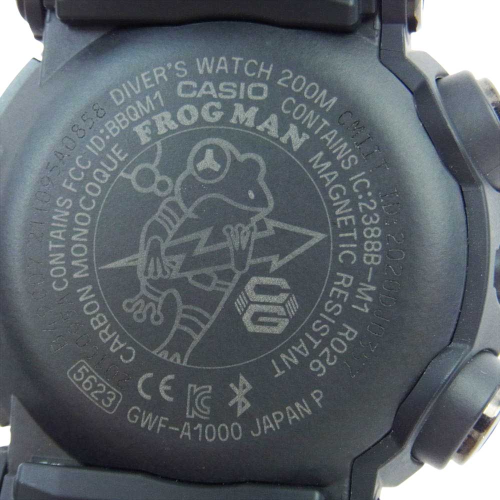 CASIO G-SHOCK カシオ ジーショック GWF-A1000XC-1AJF FROGMAN フロッグマン タフソーラー ソーラー電波 カーボン ブラック モバイルリンク ウォッチ 腕時計 ブラック系【中古】