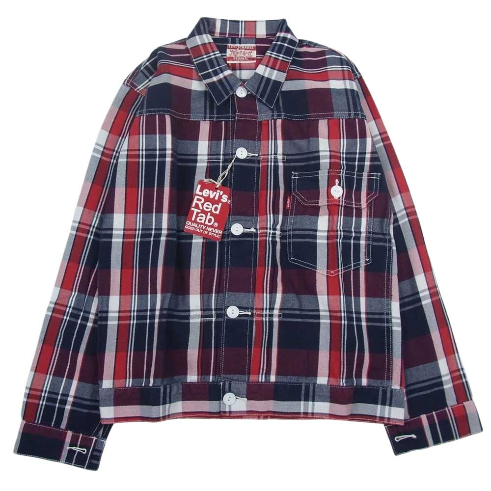 Levi's リーバイス 70533-0002 1st チェック ジャケット レッド系 ネイビー系 XL【極上美品】【中古】