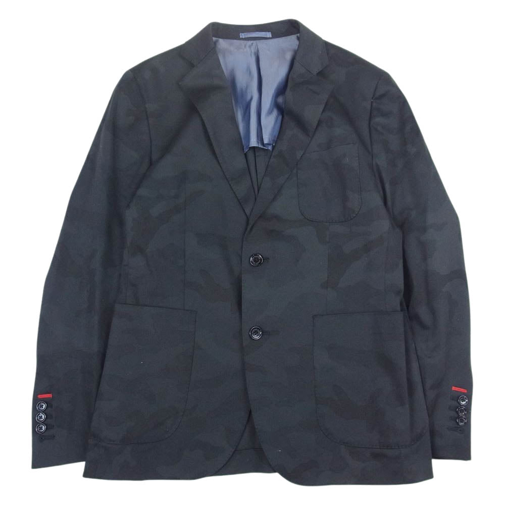 DOUBLE STANDARD CLOTHING ダブルスタンダードクロージング カモ柄 迷彩 テーラード ジャケット ダークグレー系 46【中古】