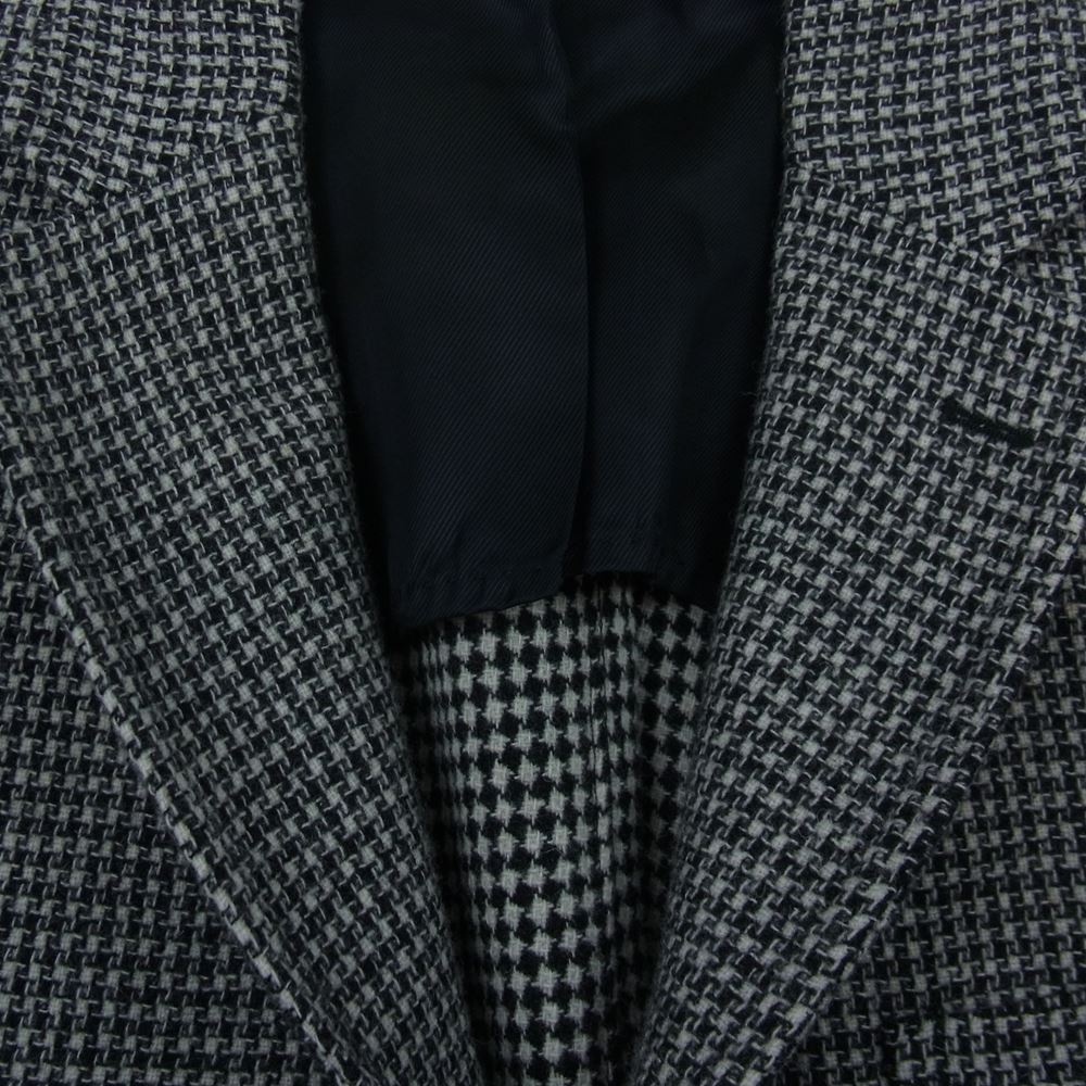 ティト アレグレット イタリア製 ツイード 千鳥格子 テーラード ジャケット ブラック系 48【美品】【中古】