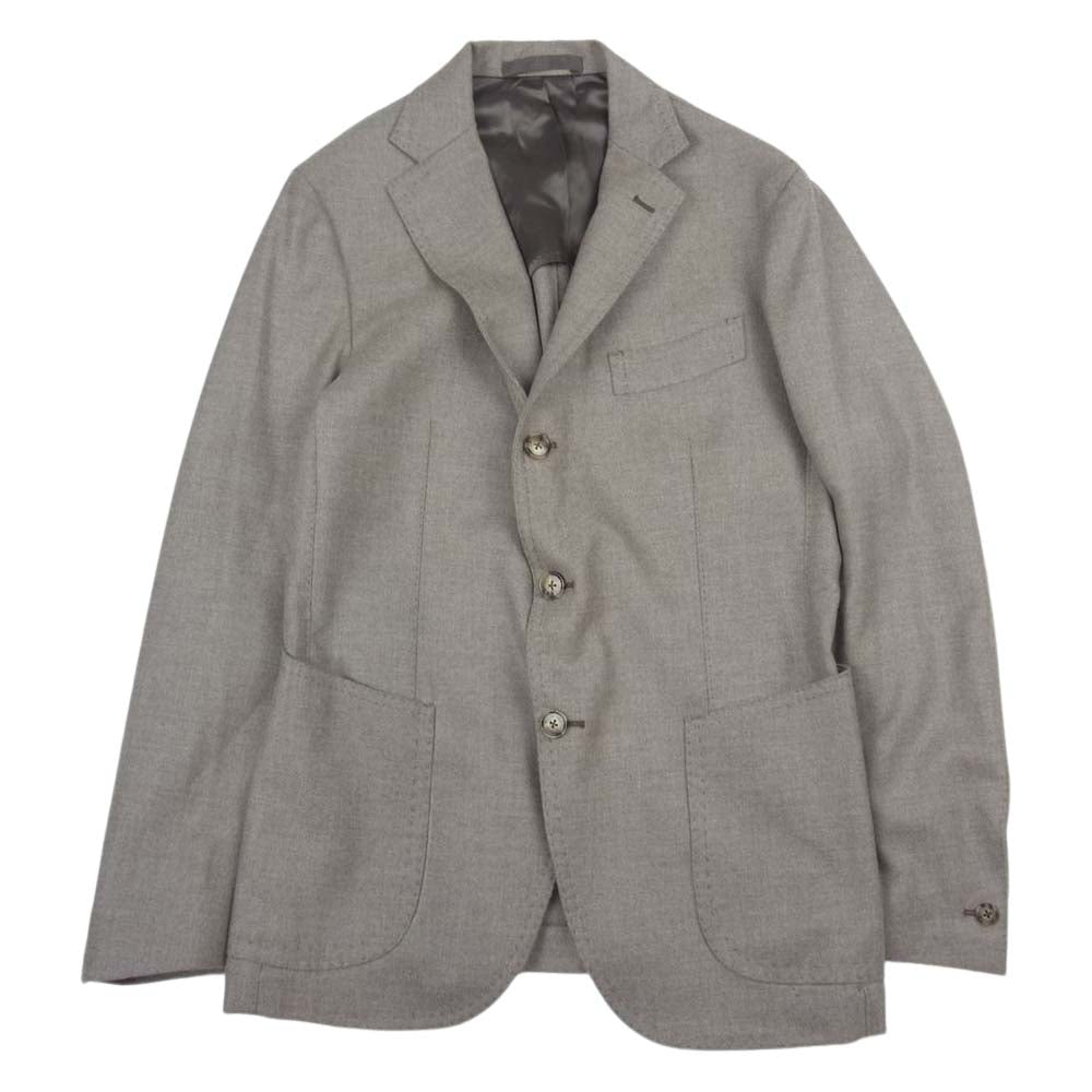 ティト アレグレット イタリア製 段返り 3B ウール テーラード ジャケット ライトブラウン系 48【美品】【中古】