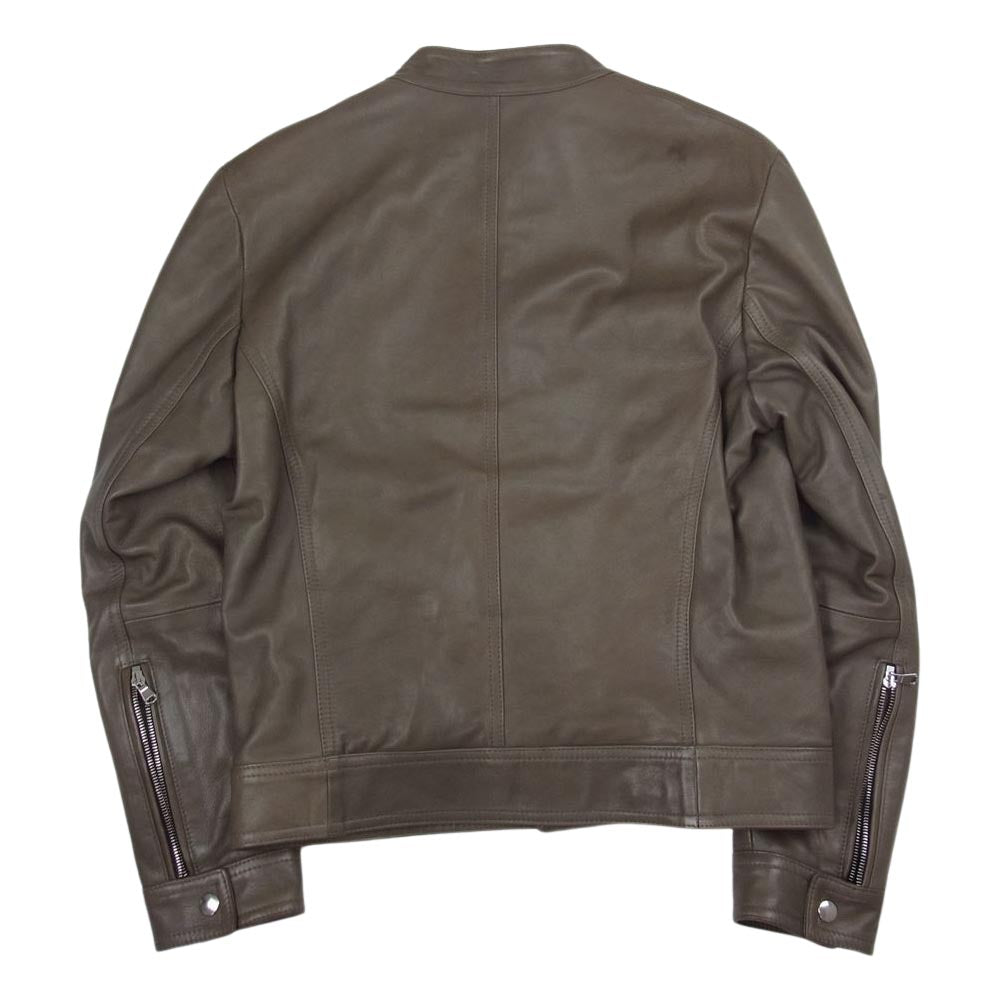 エンメティ ANDREA アンドレア ラム ナッパレザー ジャケット ブラウン系 46【美品】【中古】