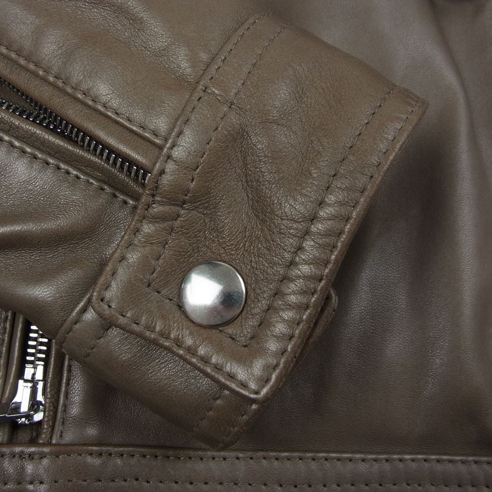 エンメティ ANDREA アンドレア ラム ナッパレザー ジャケット ブラウン系 46【美品】【中古】